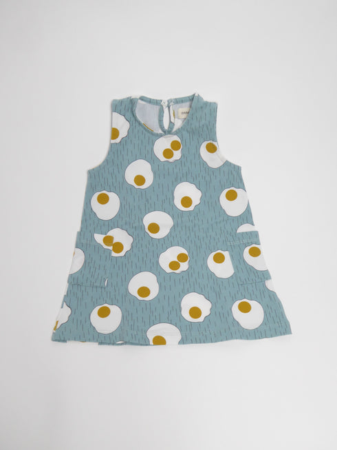 Onnolulu - Kleedje (74) Blauw kleedje met eitjes print