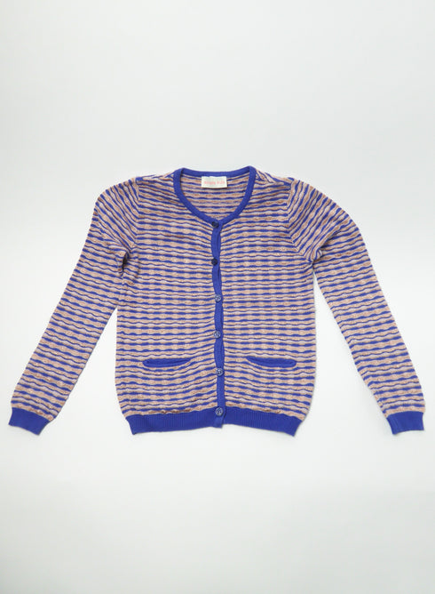 Simple kids - Cardigan (128) Gilet blauw en goud