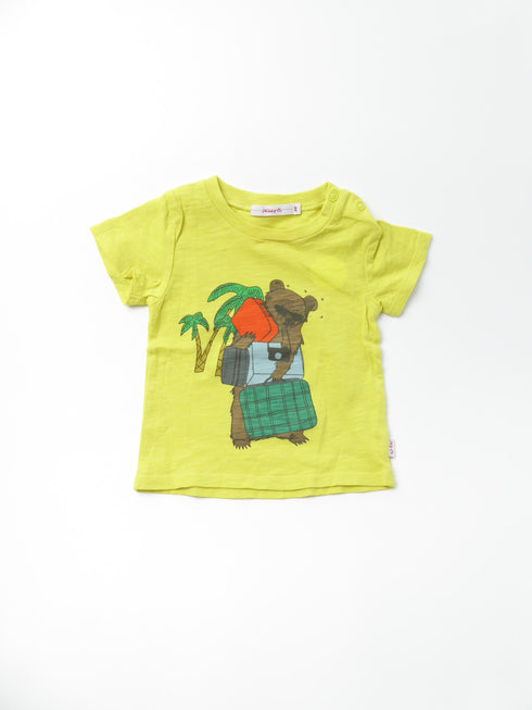 T-shirt kort (68) Geel met beer