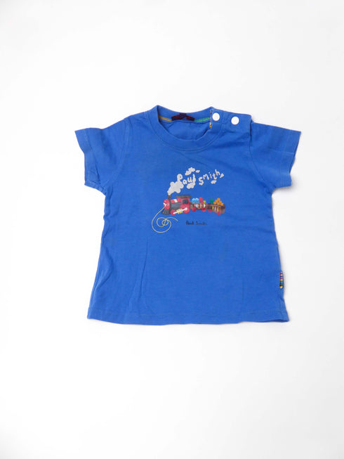 T-shirt kort (74) Blauw met trein