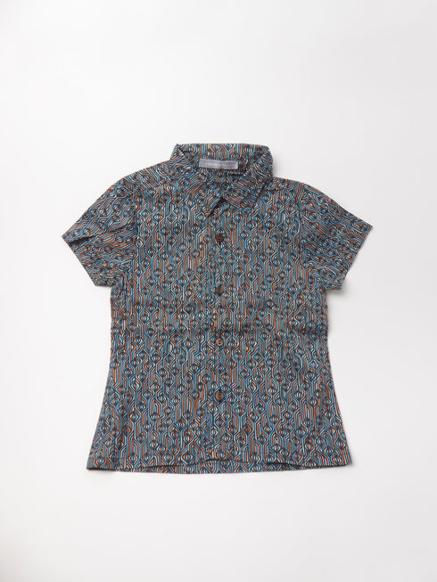 Hemd (110) Hemd oranje blauwe patronen