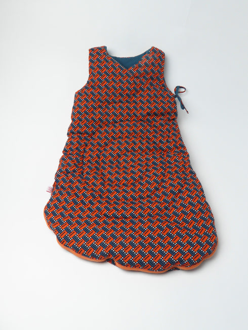 Slaapzak (50) Dikke slaapzak met oranje/blauwgroen patroon