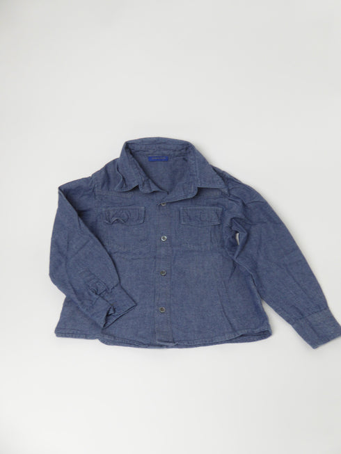 Hemd (116) Blauw hemd gespikkeld