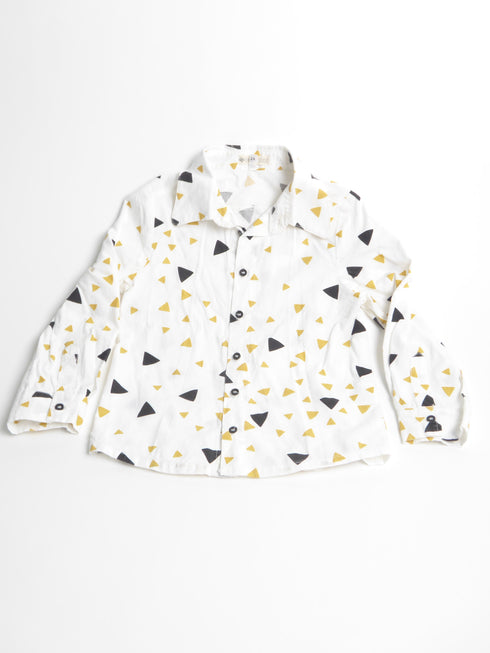 Nobodinoz - Hemd (92) Wit hemd met driehoekprint