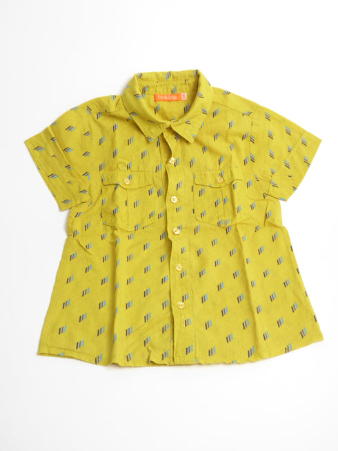 Fred & Ginger - Hemd (128) Geel hemd korte mouwen