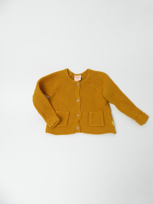 Cardigan (56) Oranje/bruine cardigan met beursjes