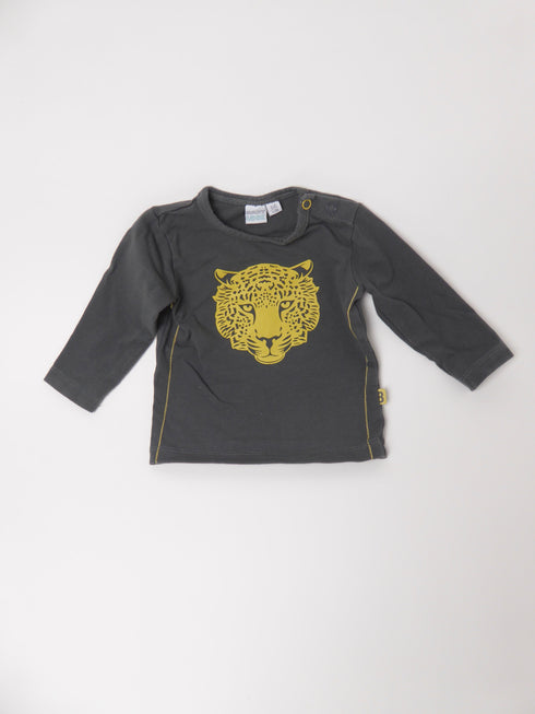 T-shirt lang (56) Grijze longsleeve met tijger print