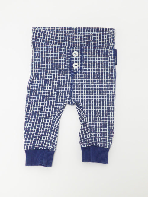Broek (50) Legging blauw/witte ruitjesprint