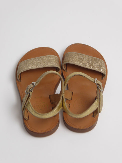 Pom d'api - Sandalen (24) Gold glitter sandaaltjes